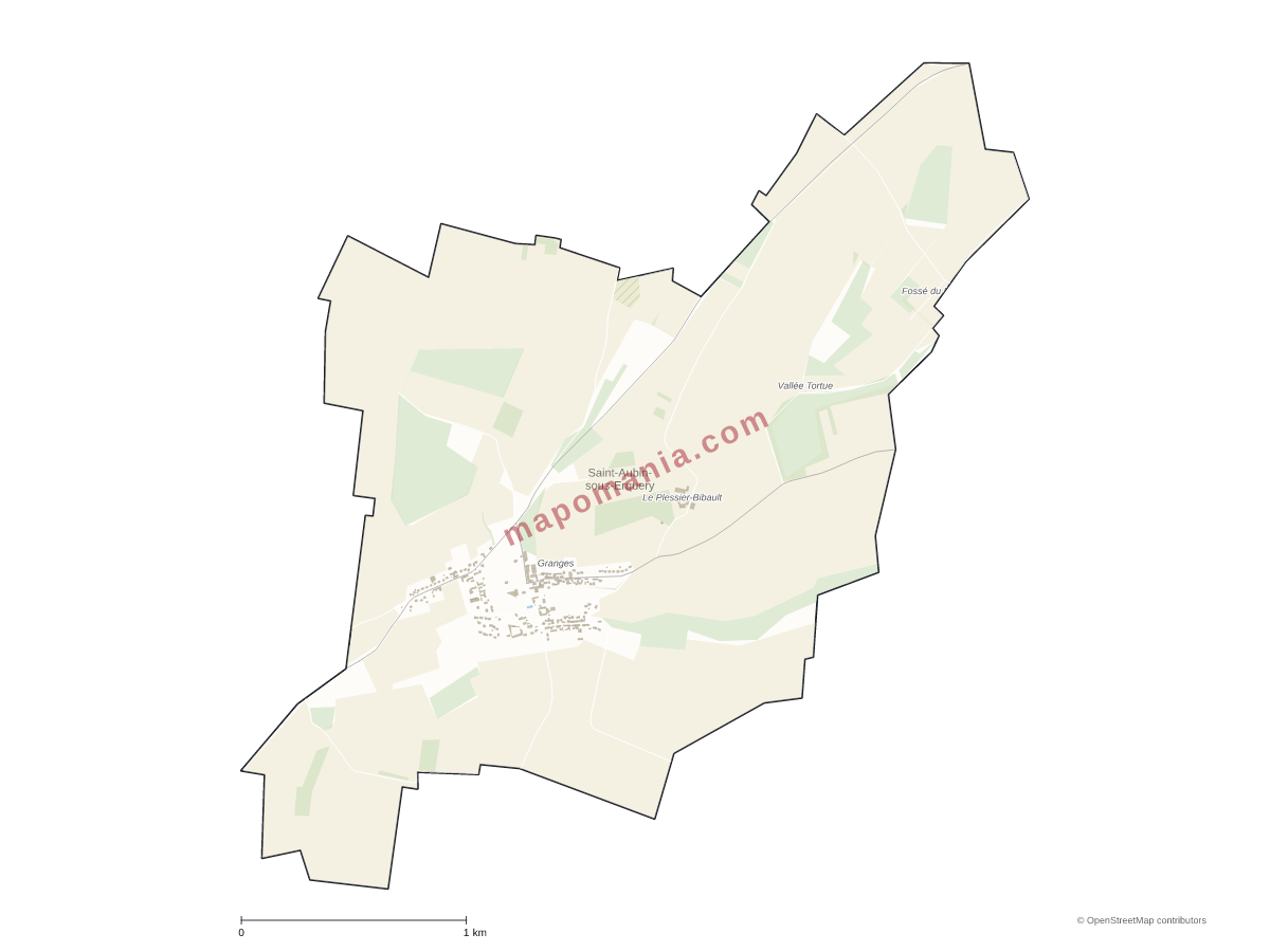 Carte de Saint-Aubin-sous-Erquery à personnaliser