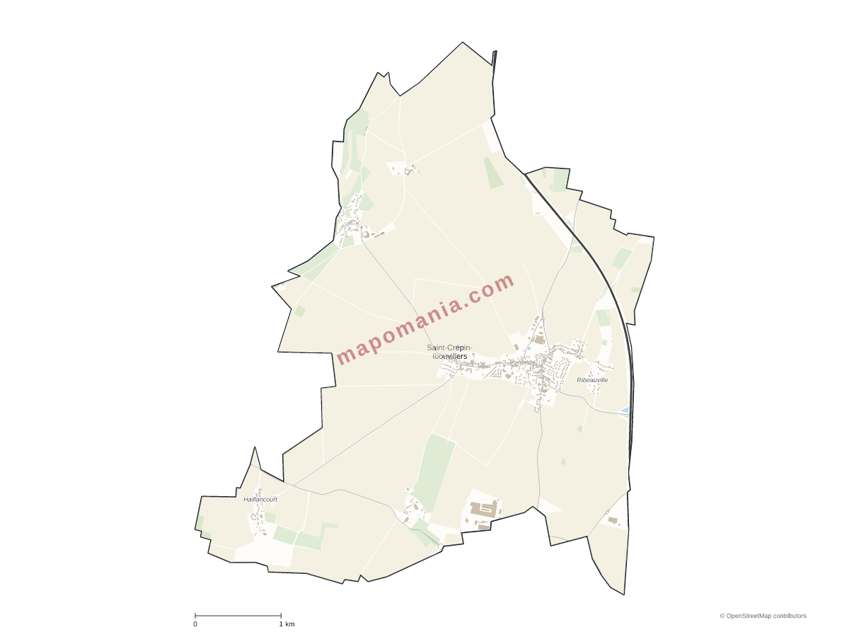 Carte de Saint-Crépin-Ibouvillers à personnaliser