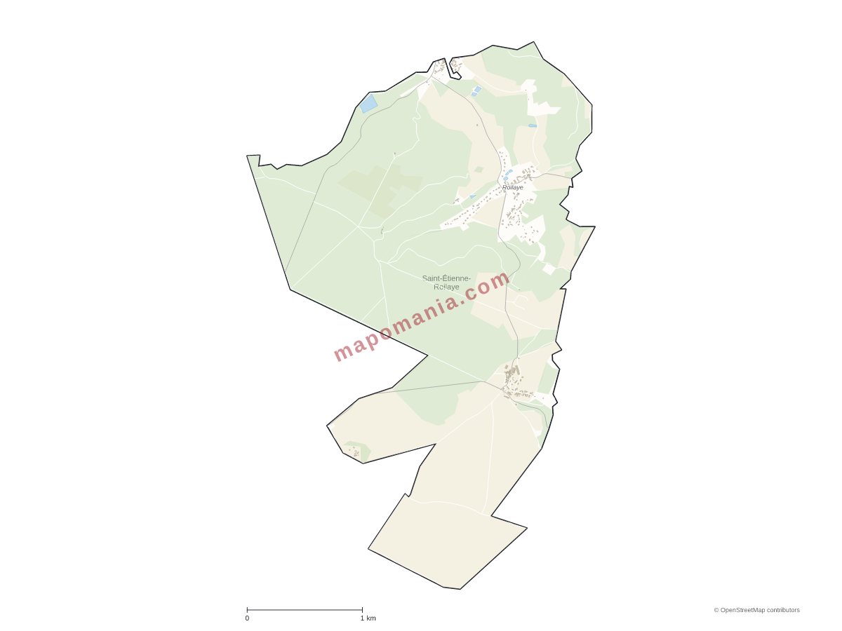 Carte de Saint-Étienne-Roilaye à personnaliser