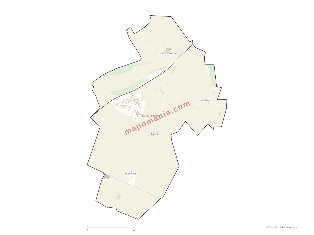 Carte de Sainte-Eusoye à personnaliser
