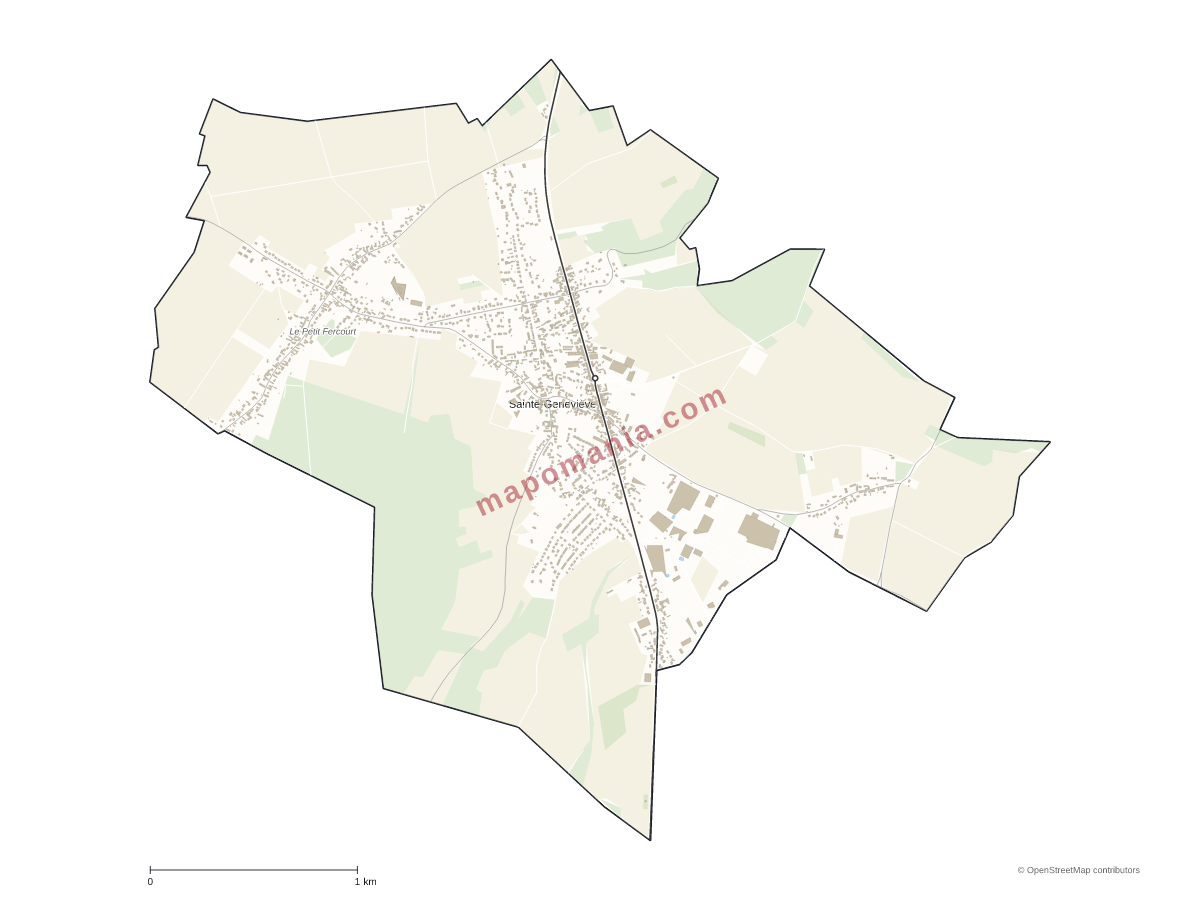 Carte de Sainte-Geneviève à personnaliser