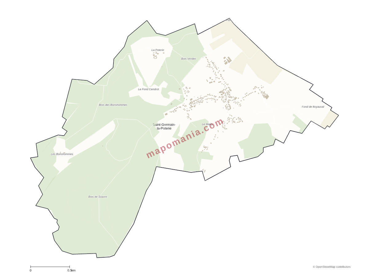 Carte de Saint-Germain-la-Poterie à personnaliser