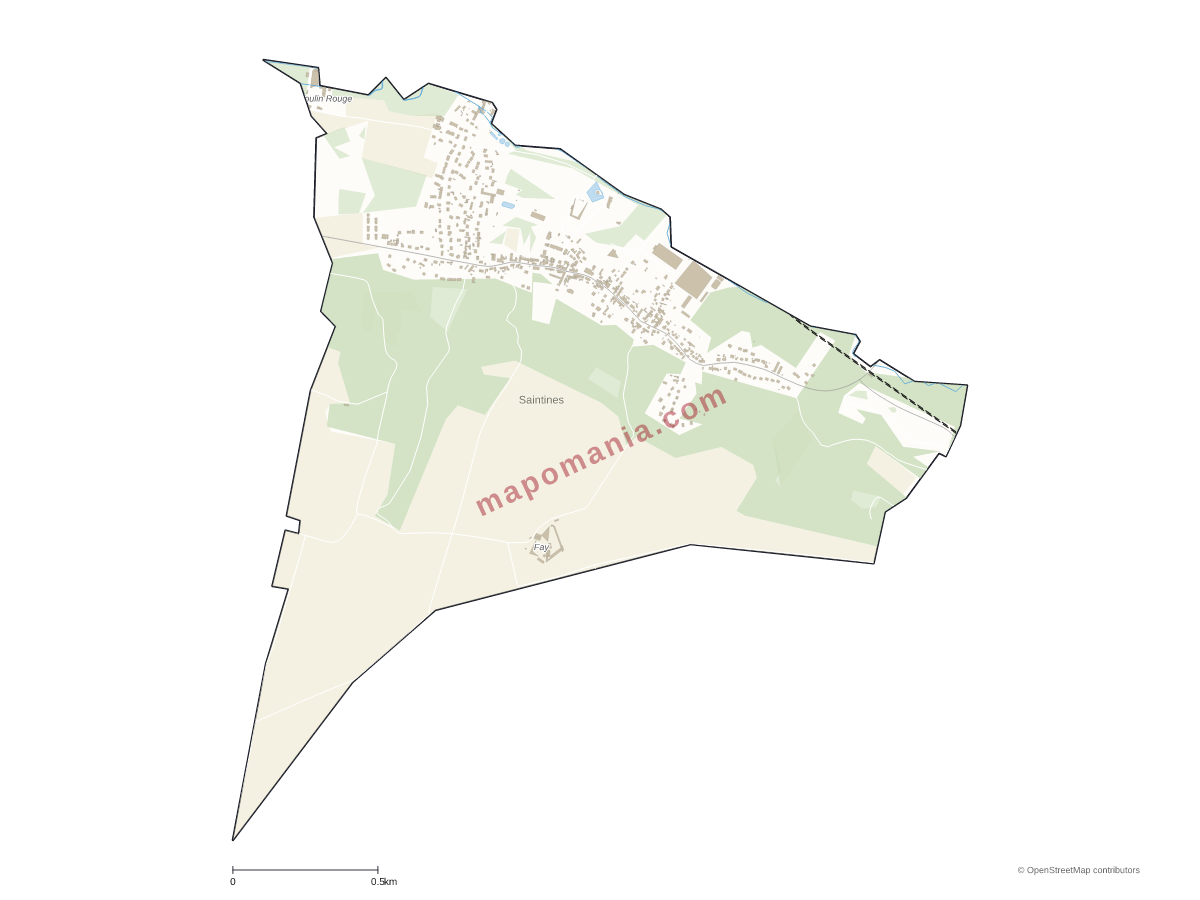 Carte de Saintines à personnaliser