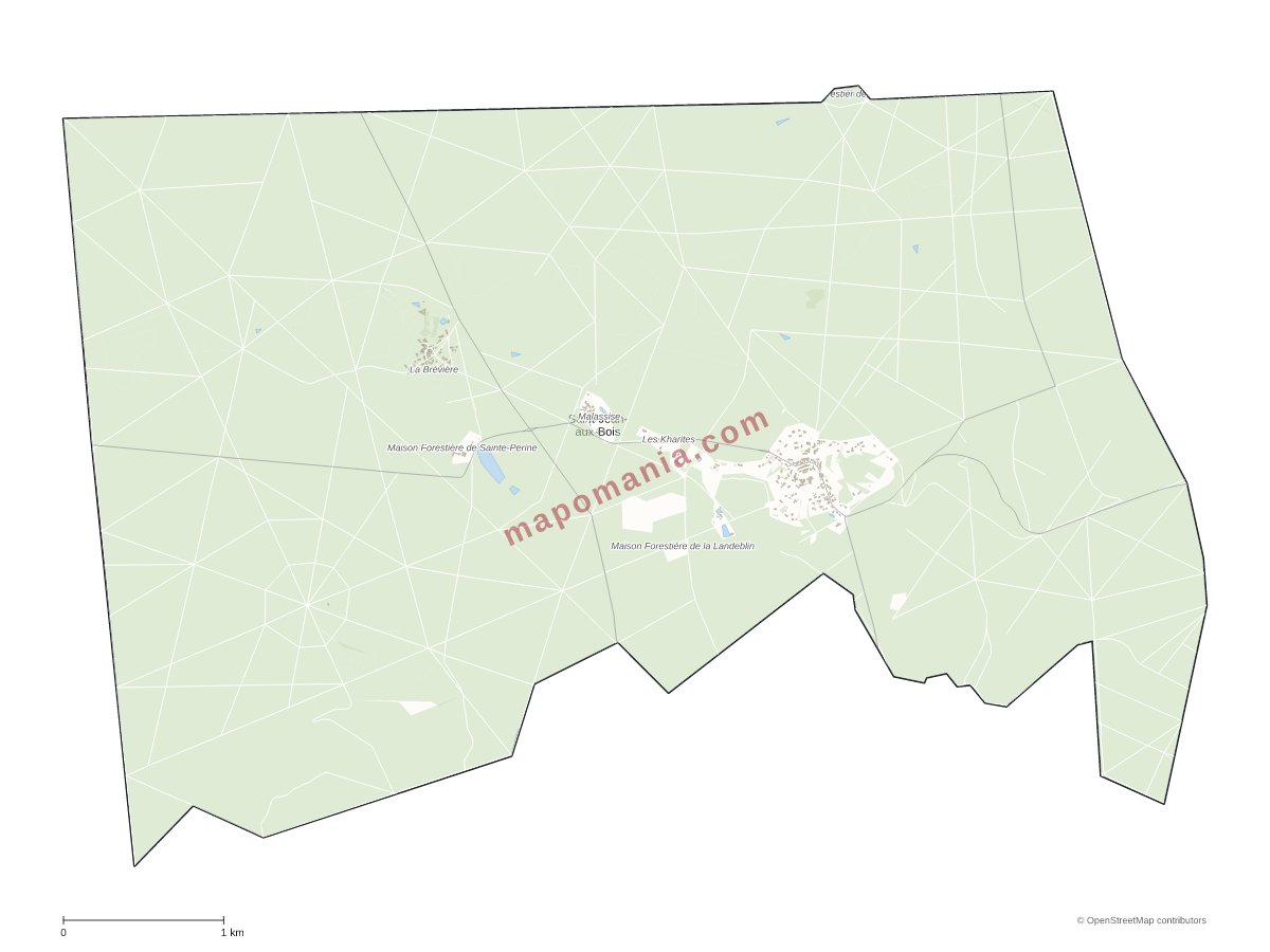 Carte de Saint-Jean-aux-Bois à personnaliser