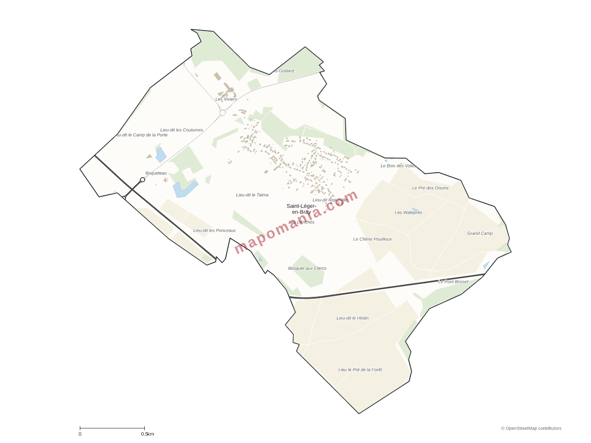 Carte de Saint-Léger-en-Bray à personnaliser