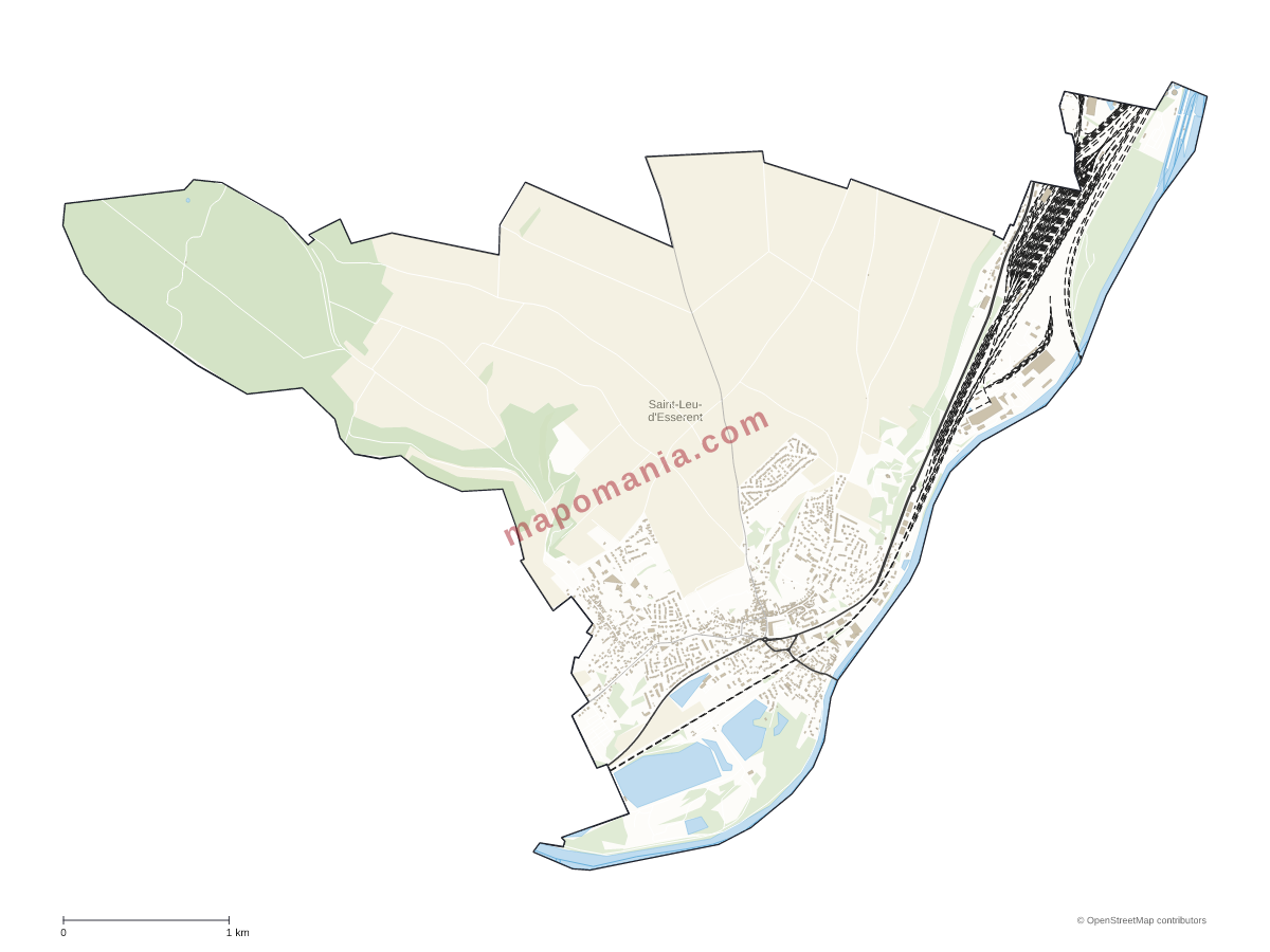 Carte de Saint-Leu-d'Esserent à personnaliser