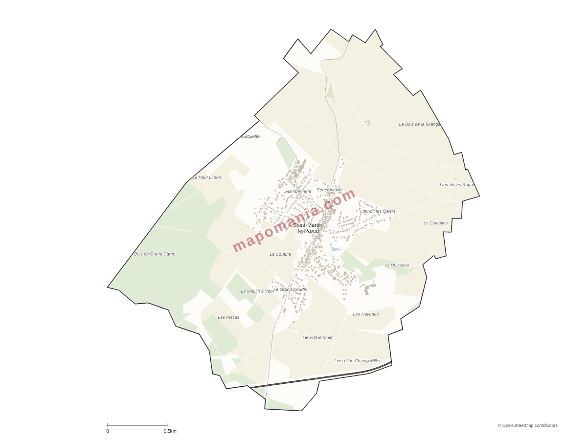 Carte de Saint-Martin-le-Nœud à personnaliser