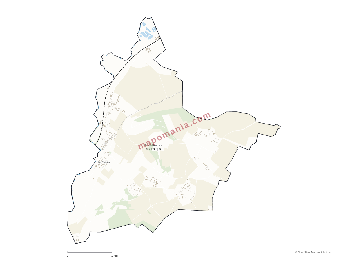 Carte de Saint-Pierre-es-Champs à personnaliser