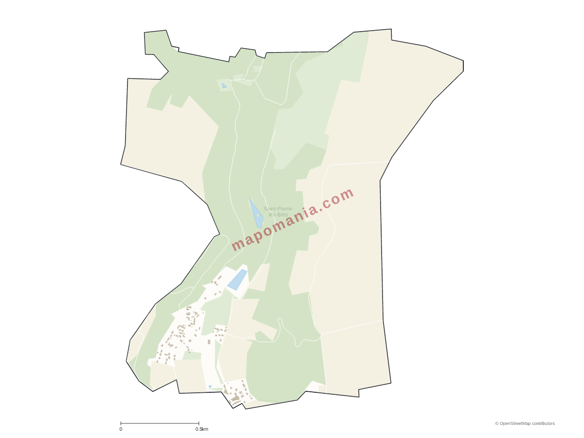 Carte de Saint-Pierre-lès-Bitry à personnaliser
