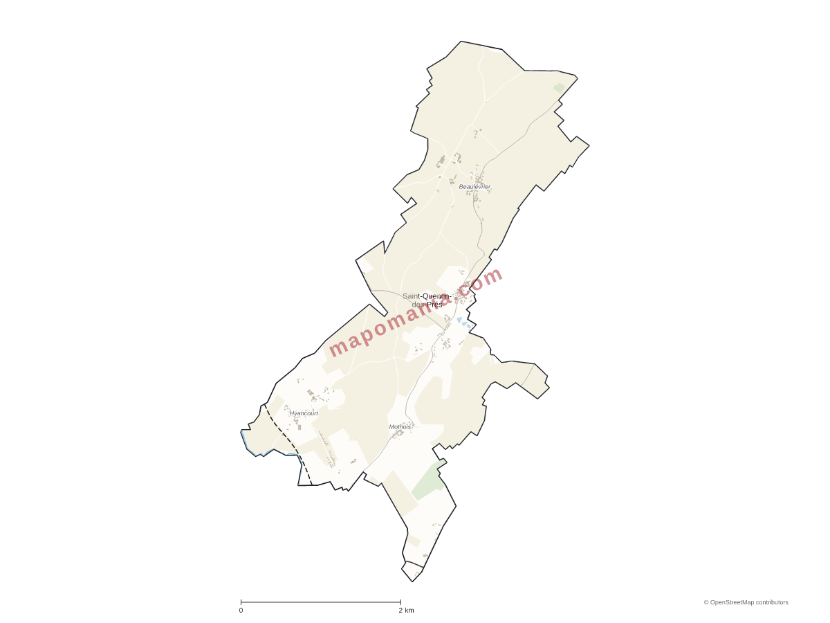 Carte de Saint-Quentin-des-Prés à personnaliser