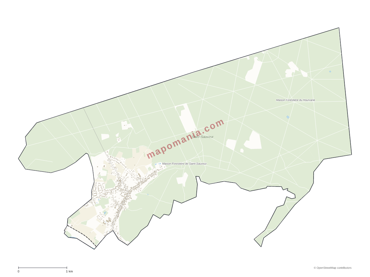 Carte de Saint-Sauveur à personnaliser