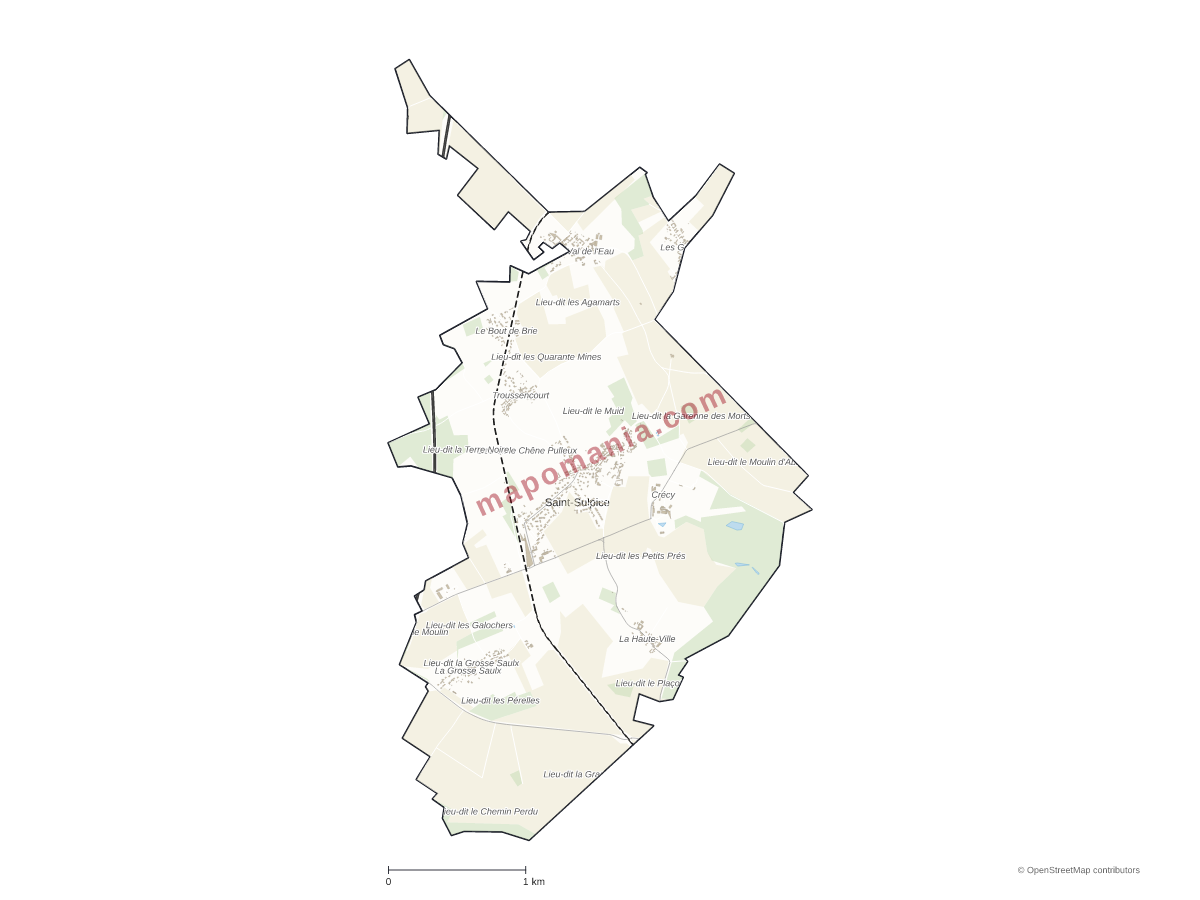 Carte de Saint-Sulpice à personnaliser