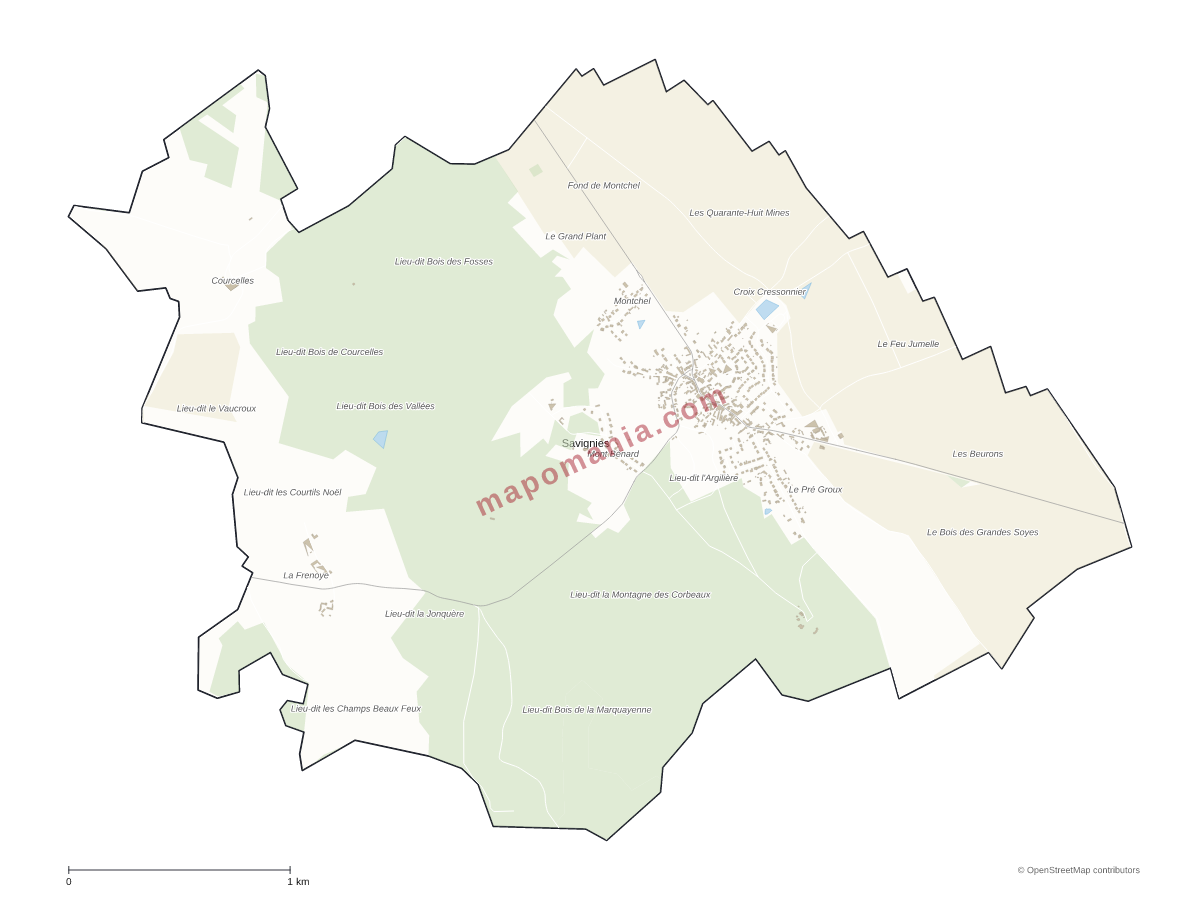 Carte de Savignies à personnaliser