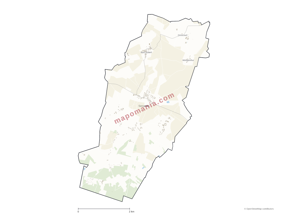 Carte de Senantes à personnaliser