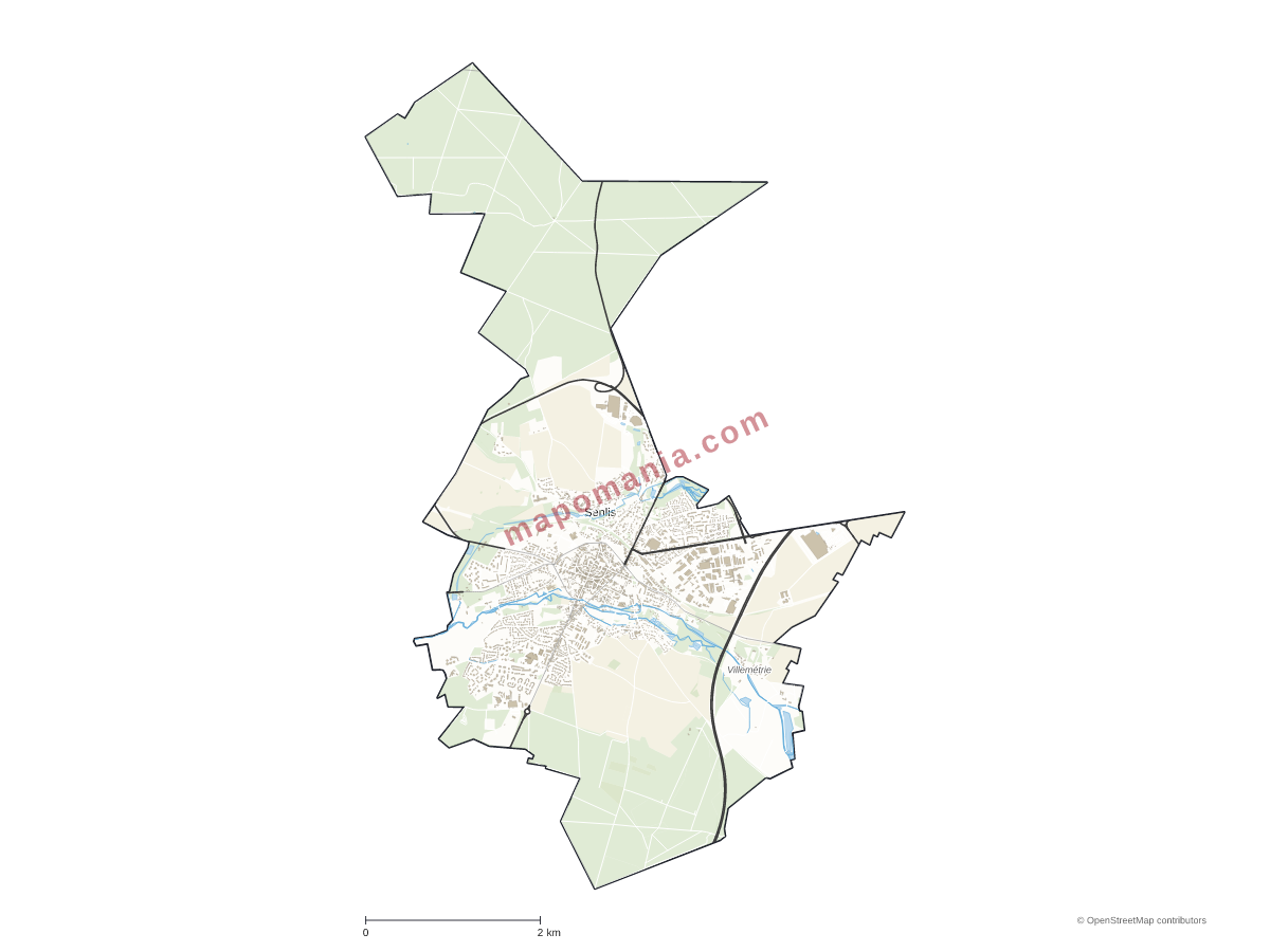 Carte de Senlis à personnaliser