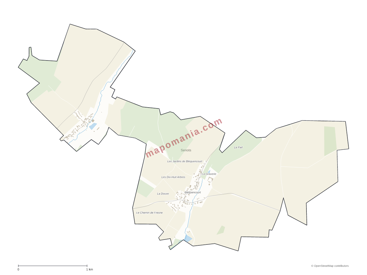 Carte de Senots à personnaliser