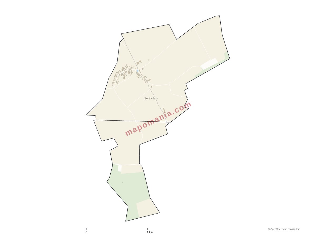 Carte de Sérévillers à personnaliser
