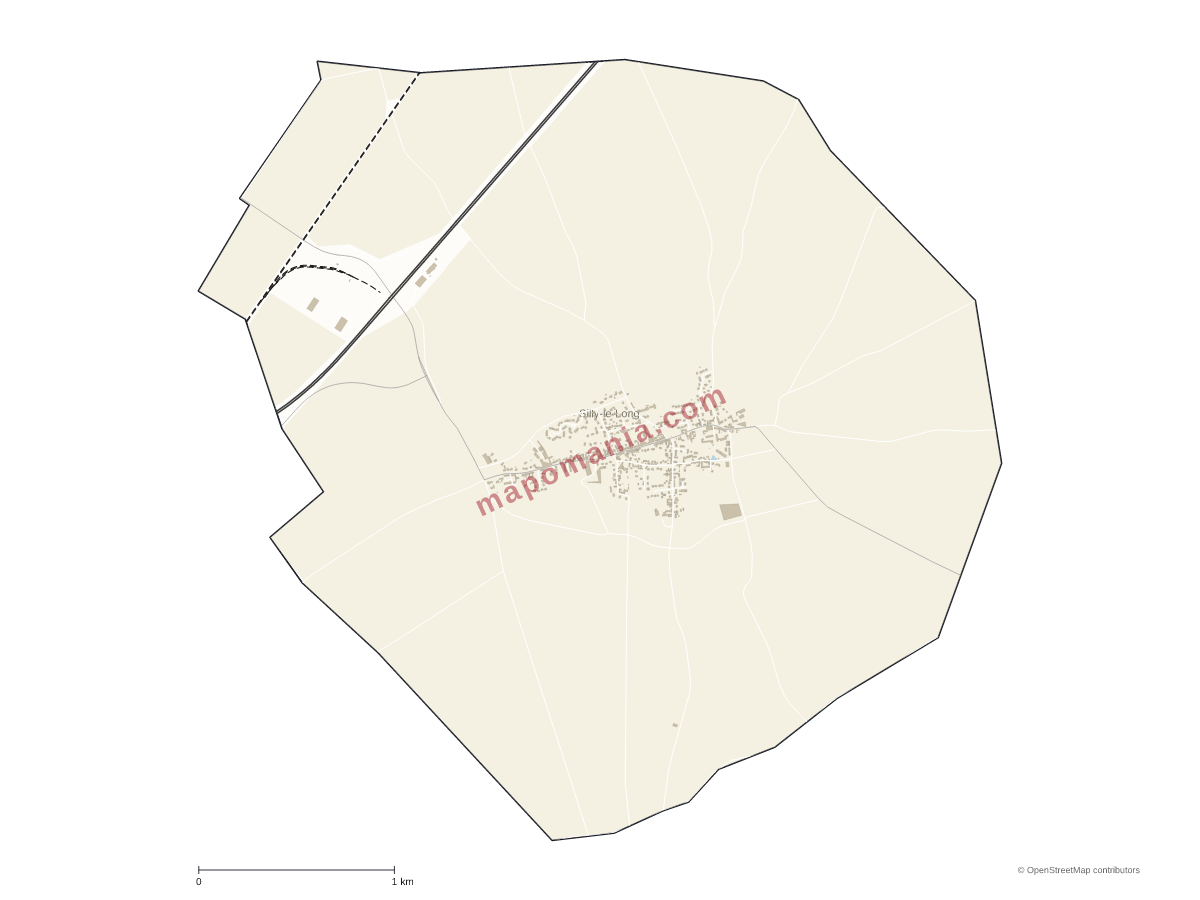 Carte de Silly-le-Long à personnaliser
