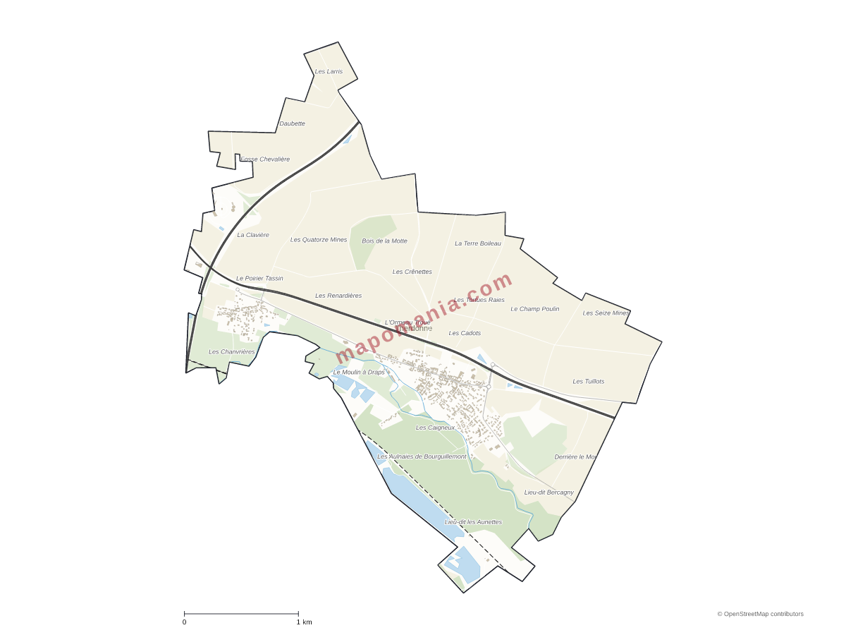Carte de Therdonne à personnaliser
