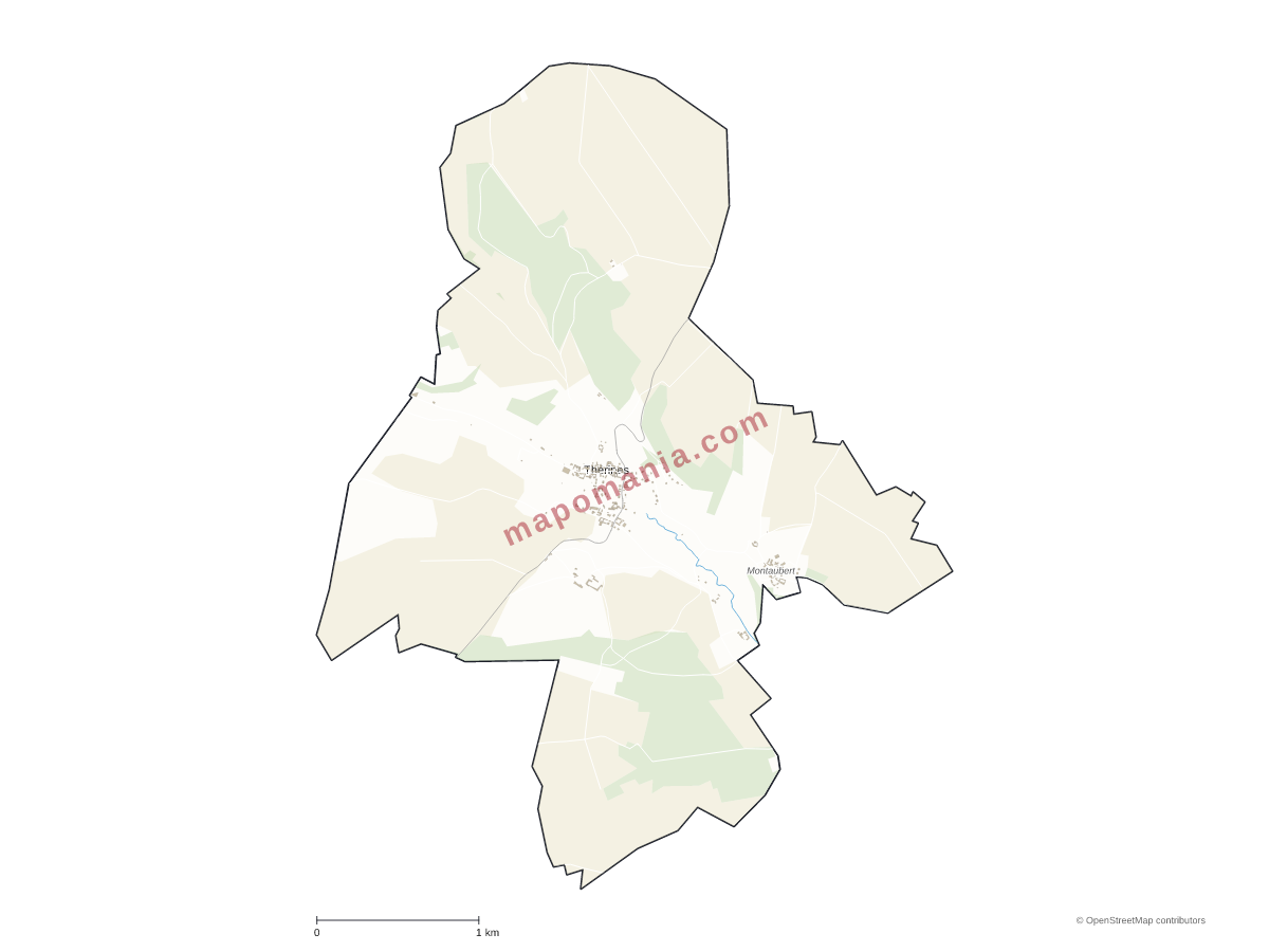 Carte de Thérines à personnaliser