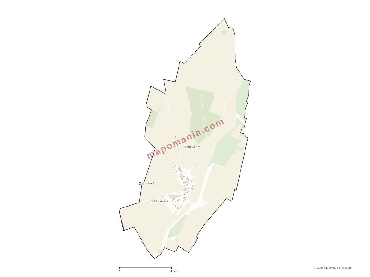 Carte de Thibivillers à personnaliser