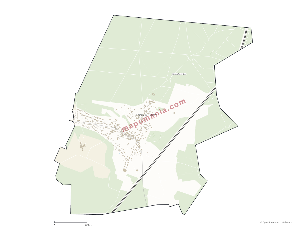 Carte de Thiers-sur-Thève à personnaliser