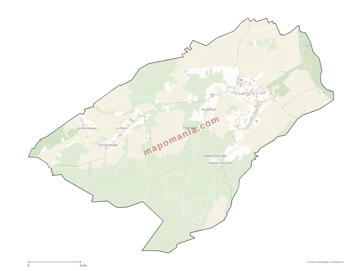 Carte de Thiescourt à personnaliser