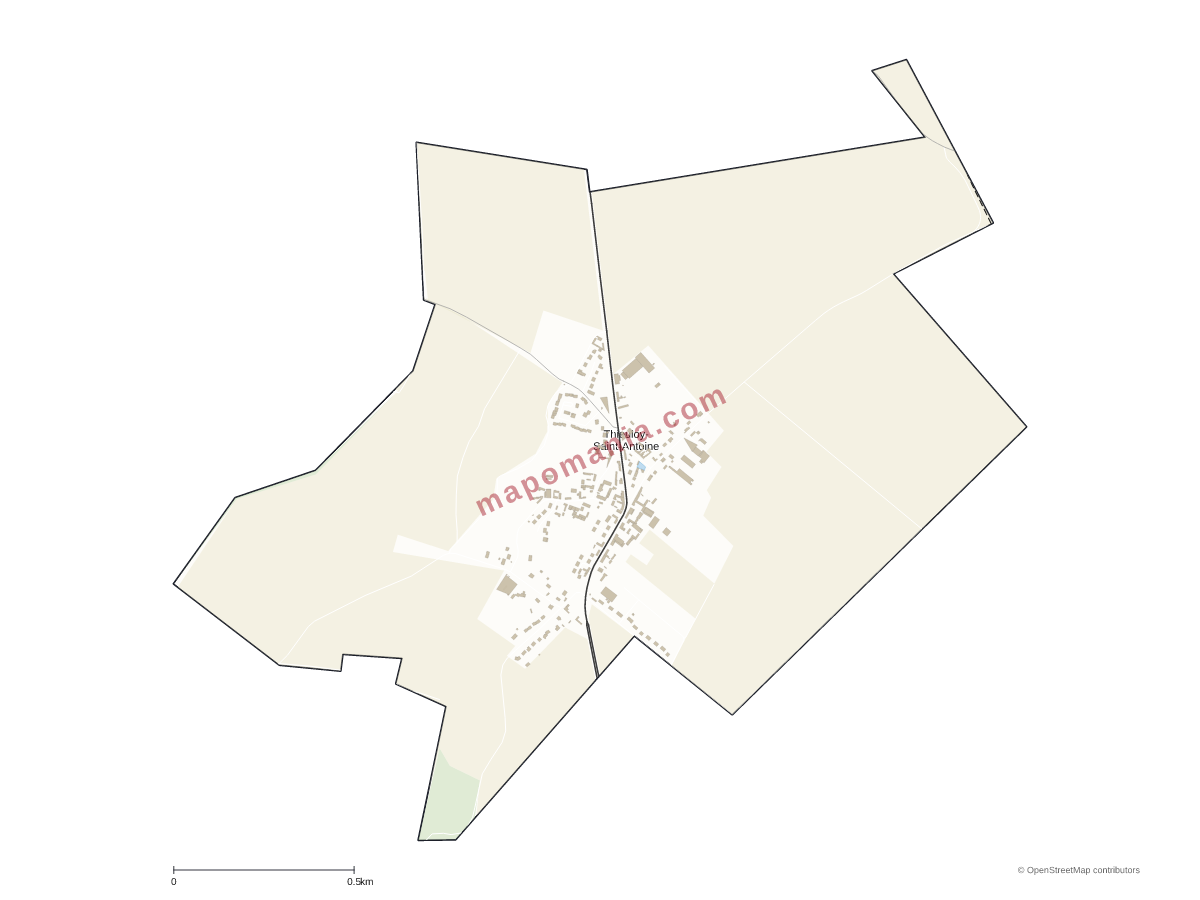 Carte de Thieuloy-Saint-Antoine à personnaliser