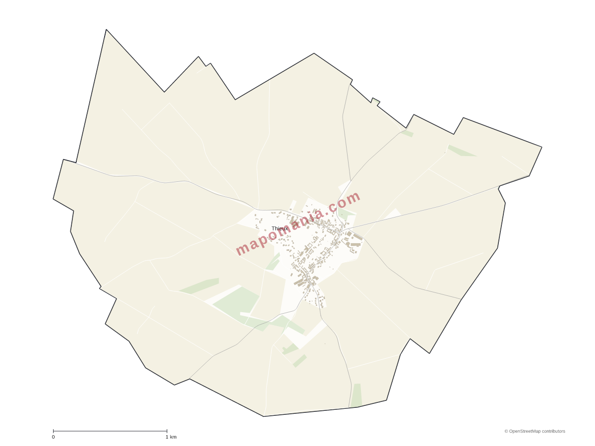 Carte de Thieux à personnaliser