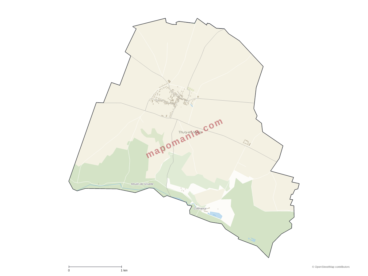 Carte de Thury-en-Valois à personnaliser