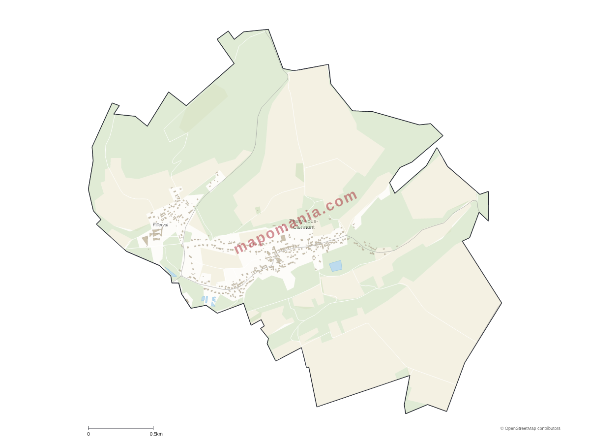 Carte de Thury-sous-Clermont à personnaliser