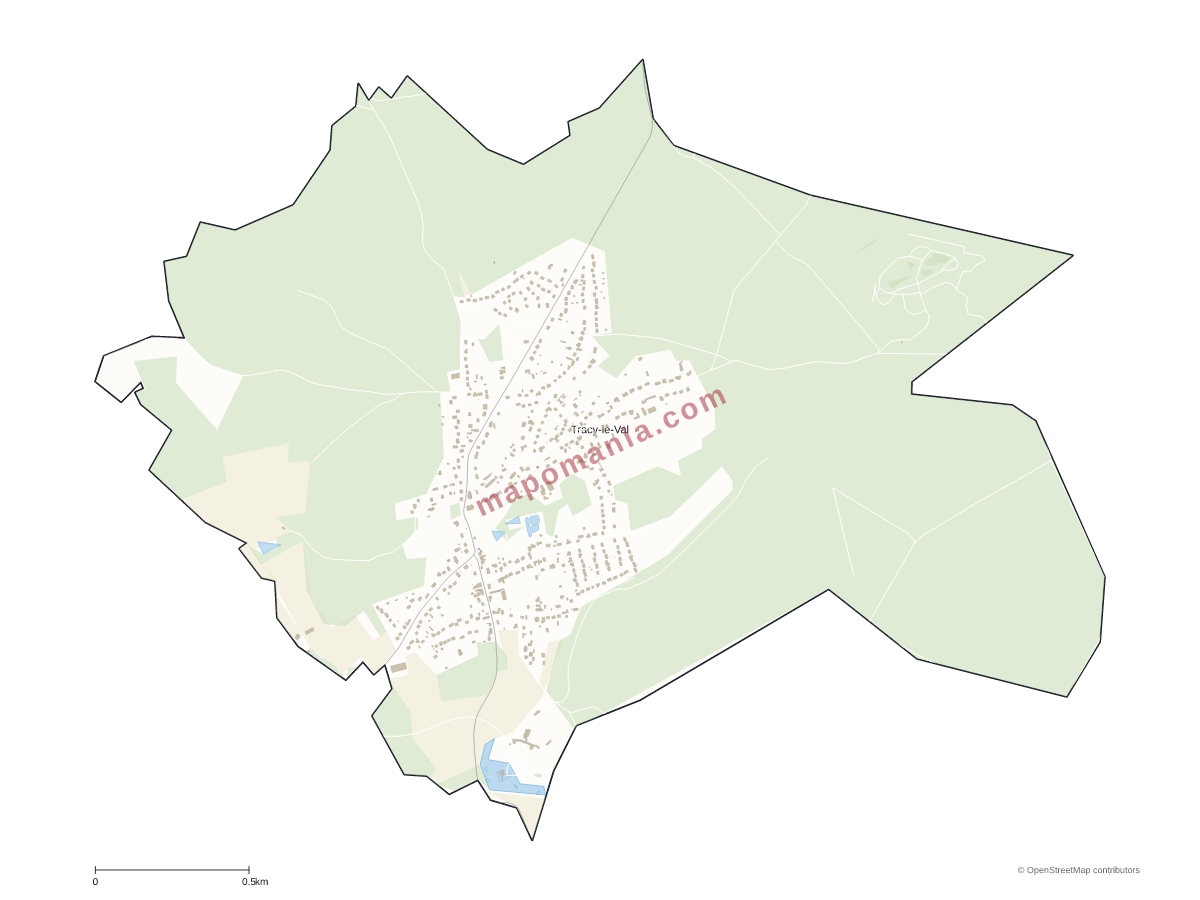 Carte de Tracy-le-Val à personnaliser