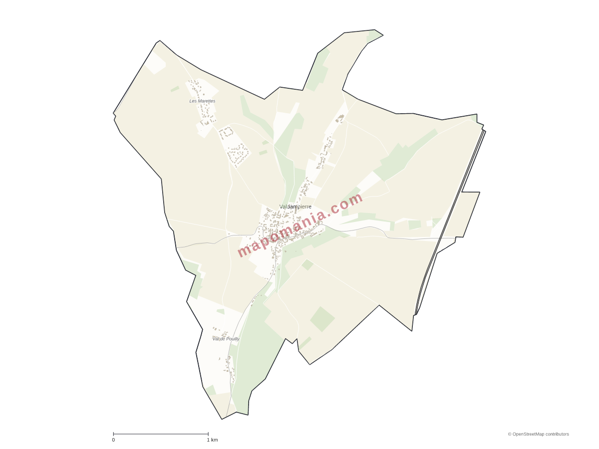Carte de Valdampierre à personnaliser