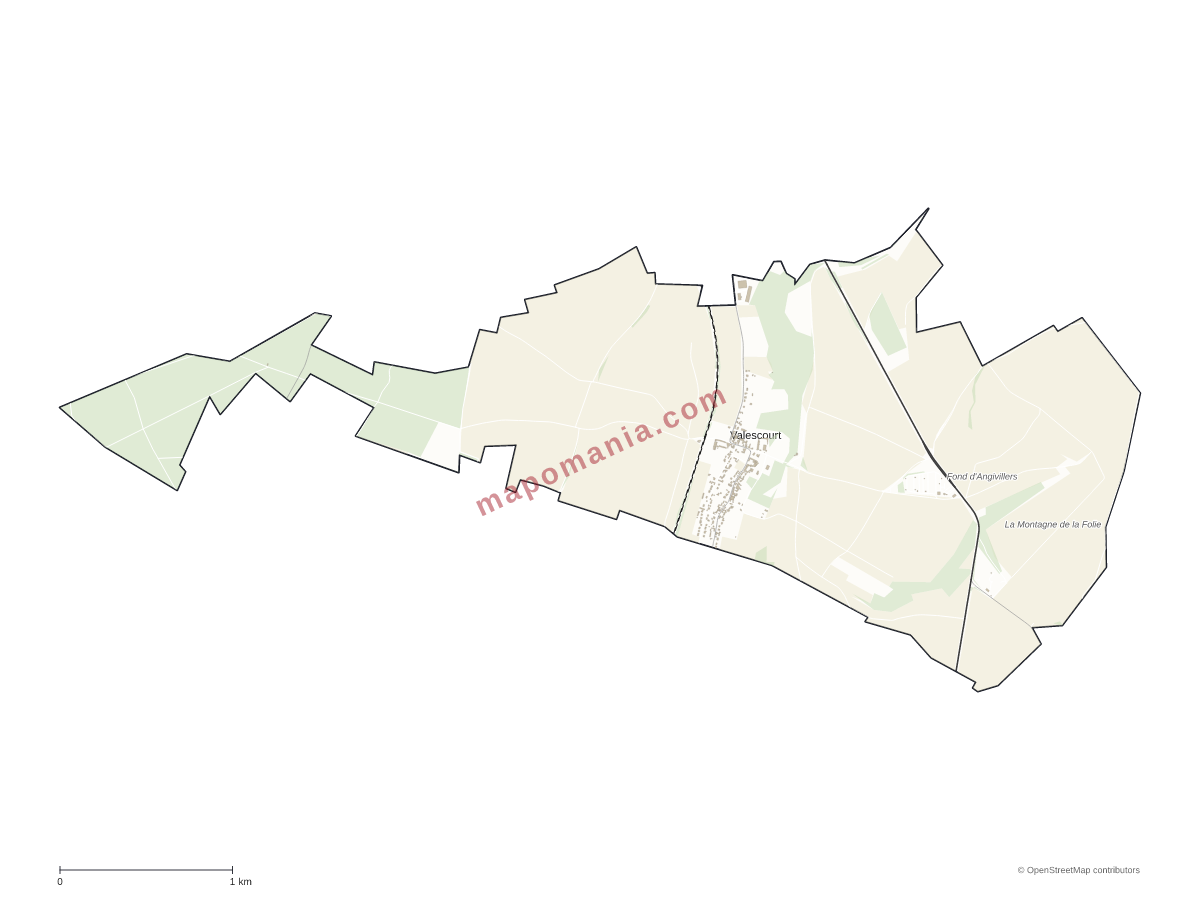 Carte de Valescourt à personnaliser