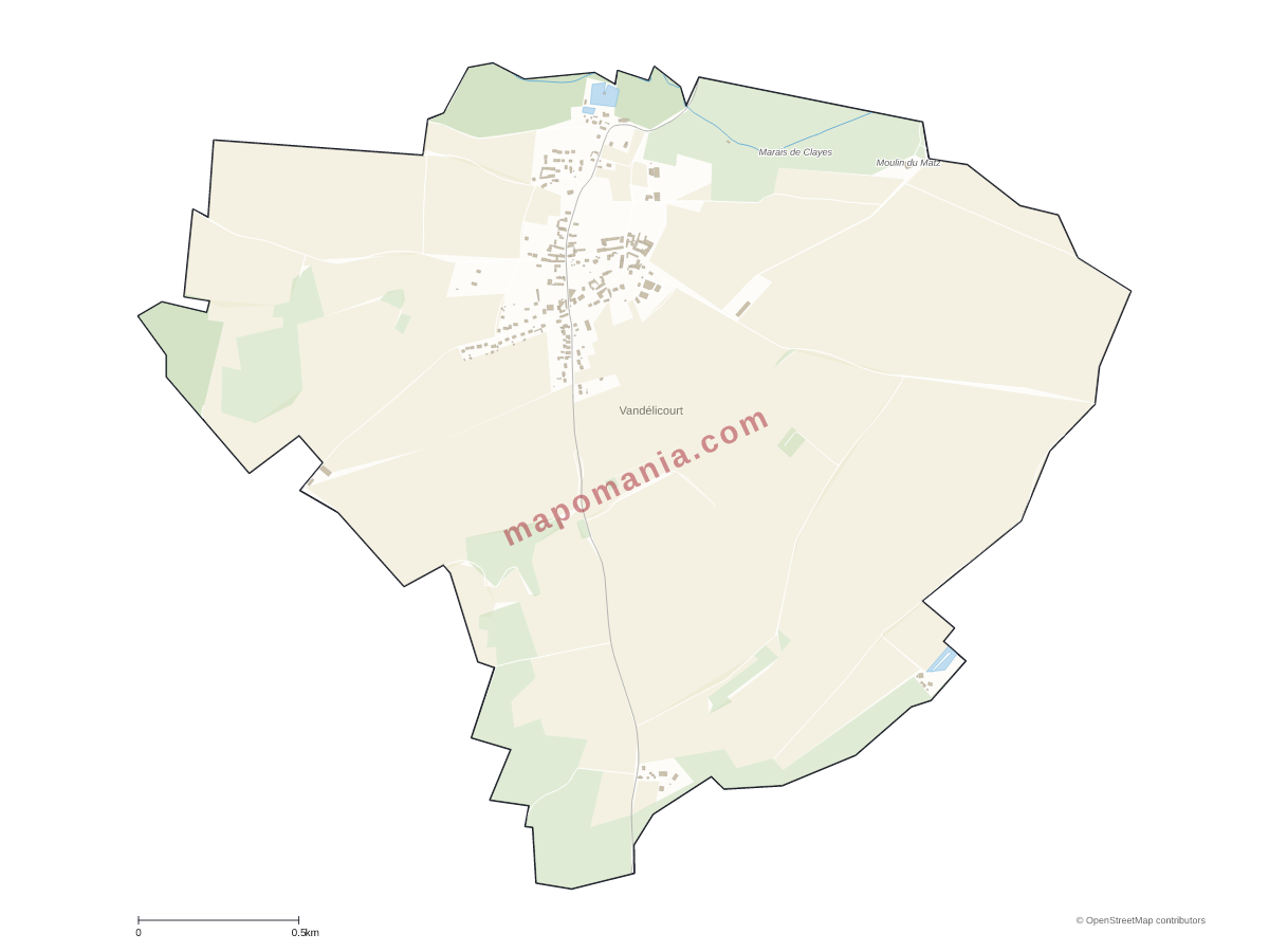Carte de Vandélicourt à personnaliser
