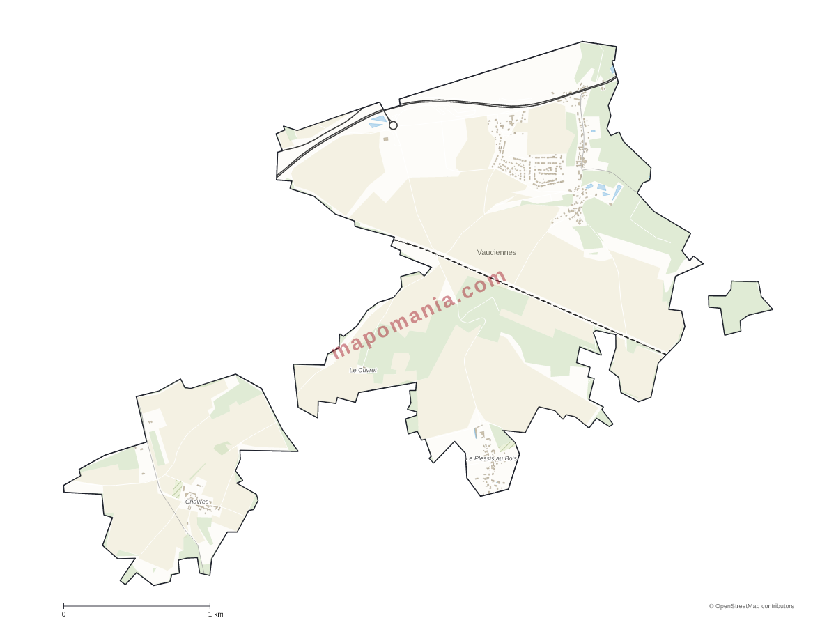 Carte de Vauciennes à personnaliser