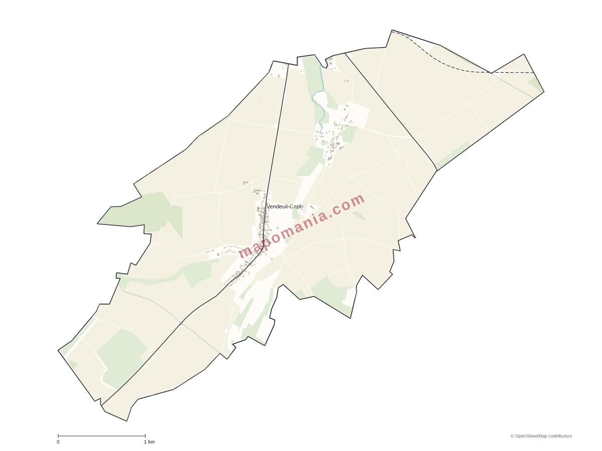Carte de Vendeuil-Caply à personnaliser