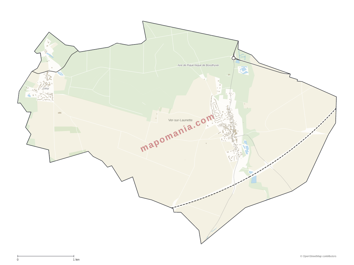 Carte de Ver-sur-Launette à personnaliser