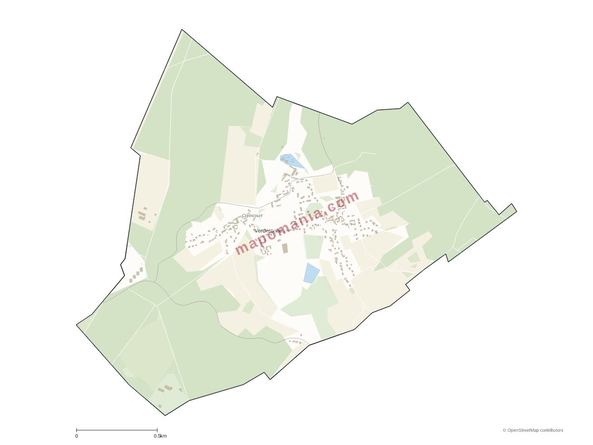 Carte de Verderonne à personnaliser