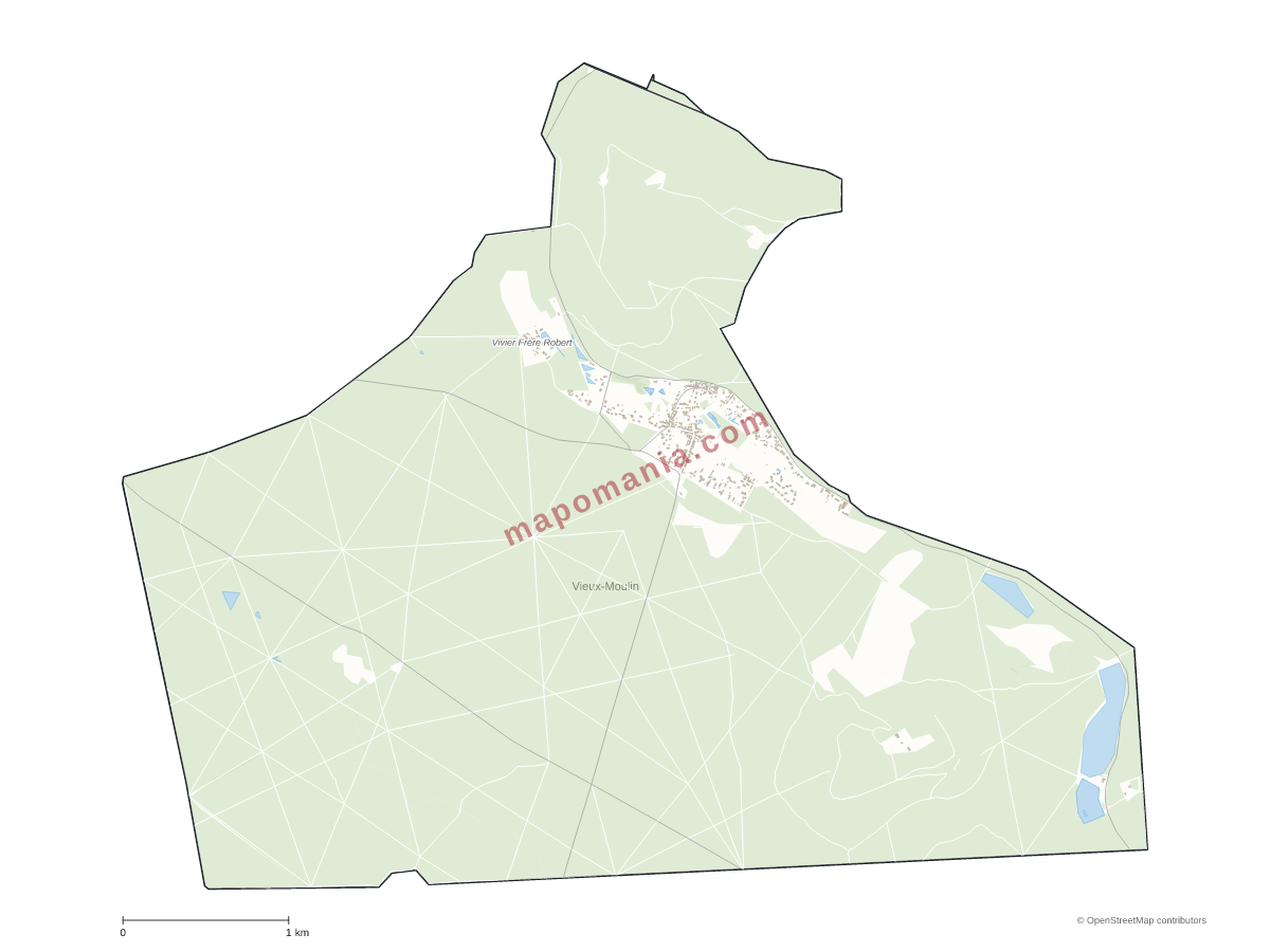 Carte de Vieux-Moulin à personnaliser
