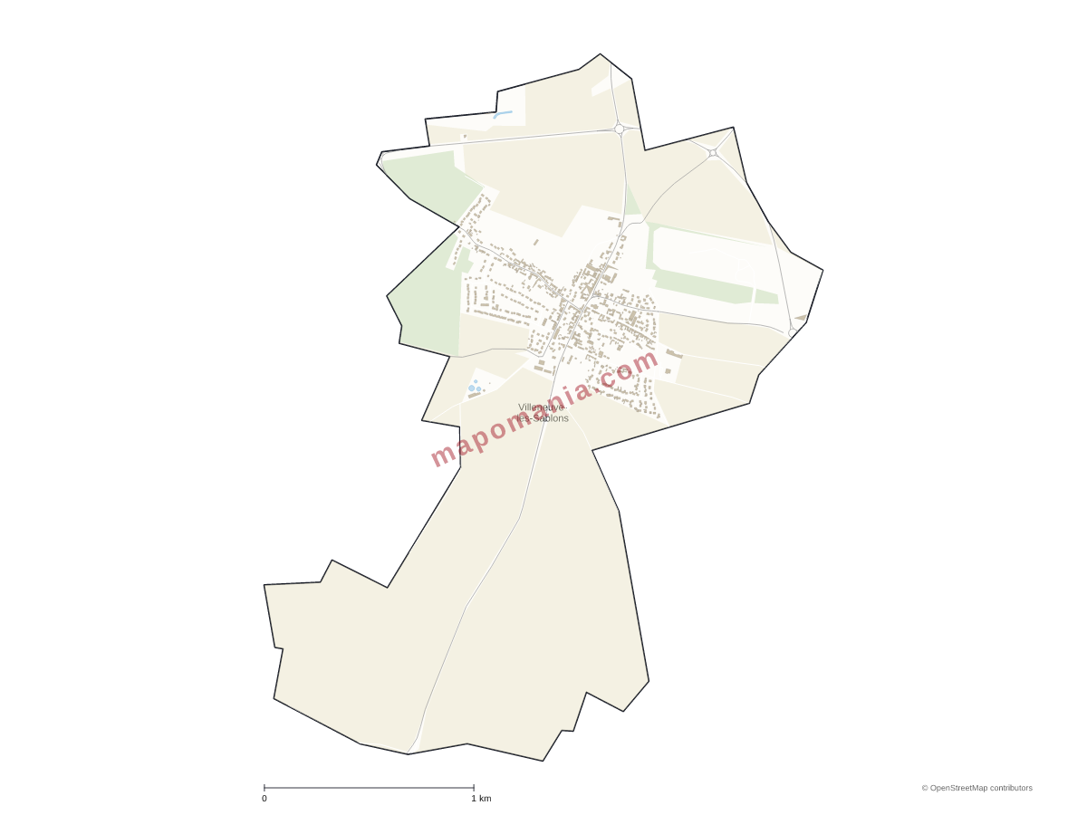 Carte de Villeneuve-les-Sablons à personnaliser