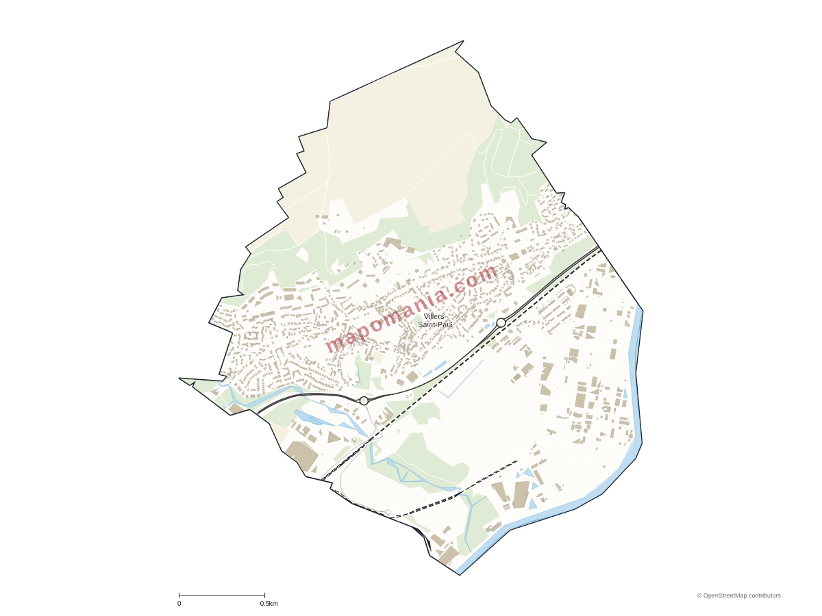 Carte de Villers-Saint-Paul à personnaliser
