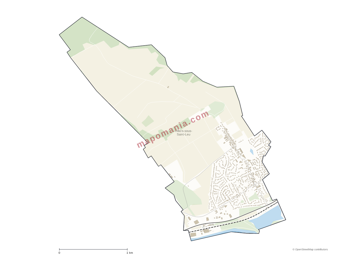 Carte de Villers-sous-Saint-Leu à personnaliser