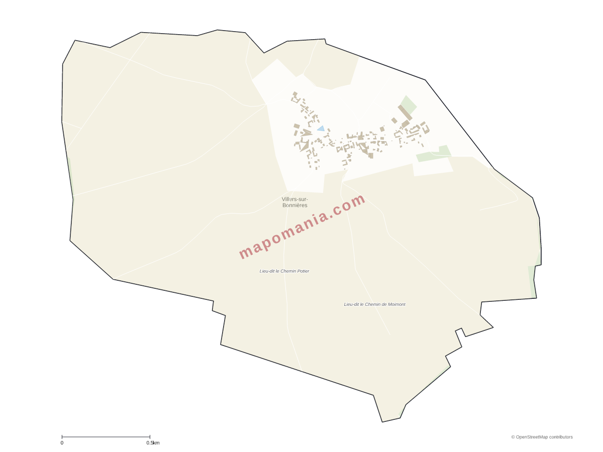 Carte de Villers-sur-Bonnières à personnaliser