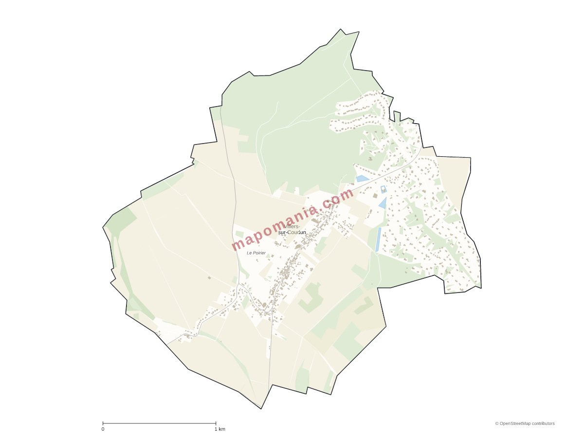 Carte de Villers-sur-Coudun à personnaliser