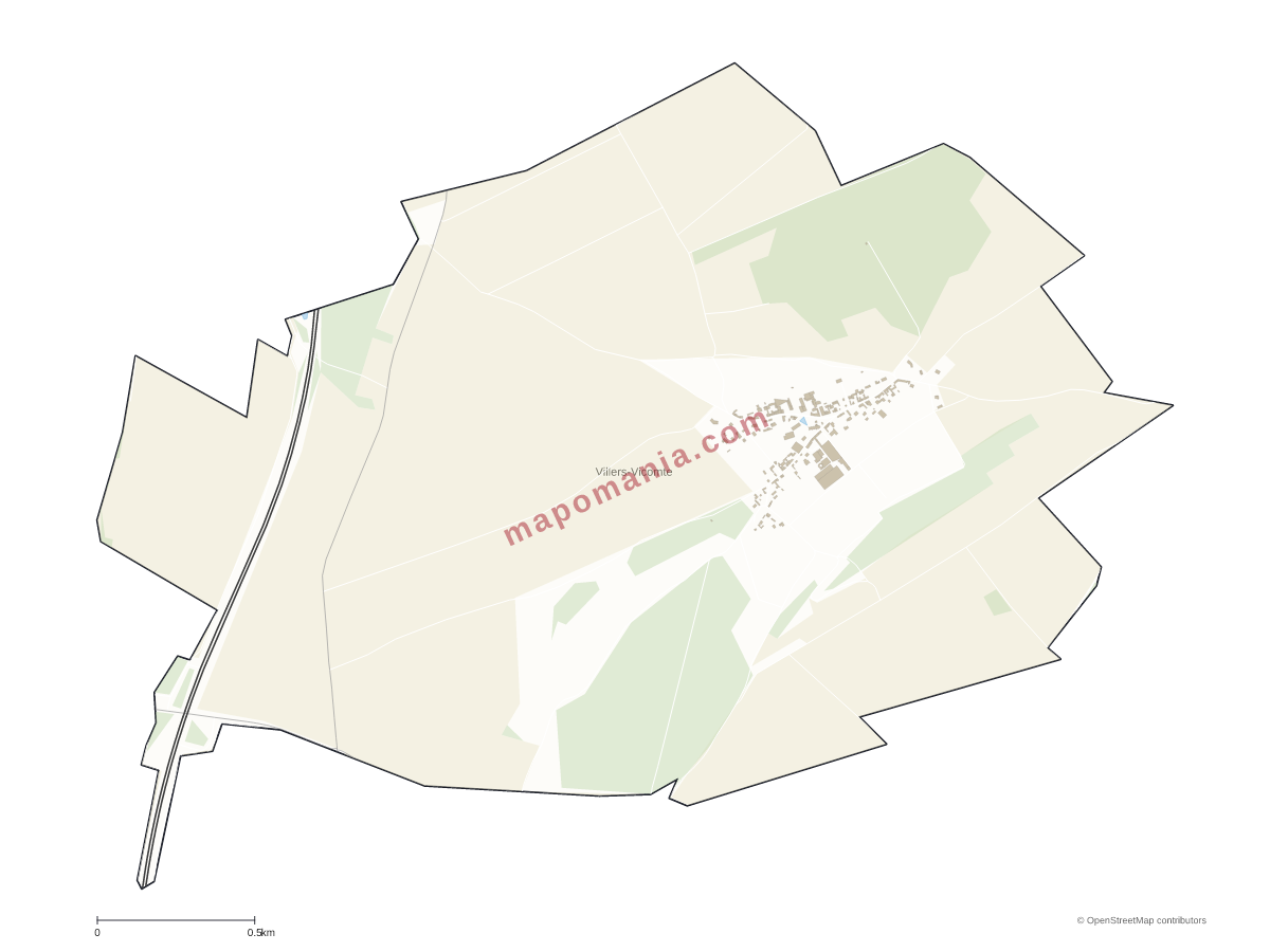 Carte de Villers-Vicomte à personnaliser