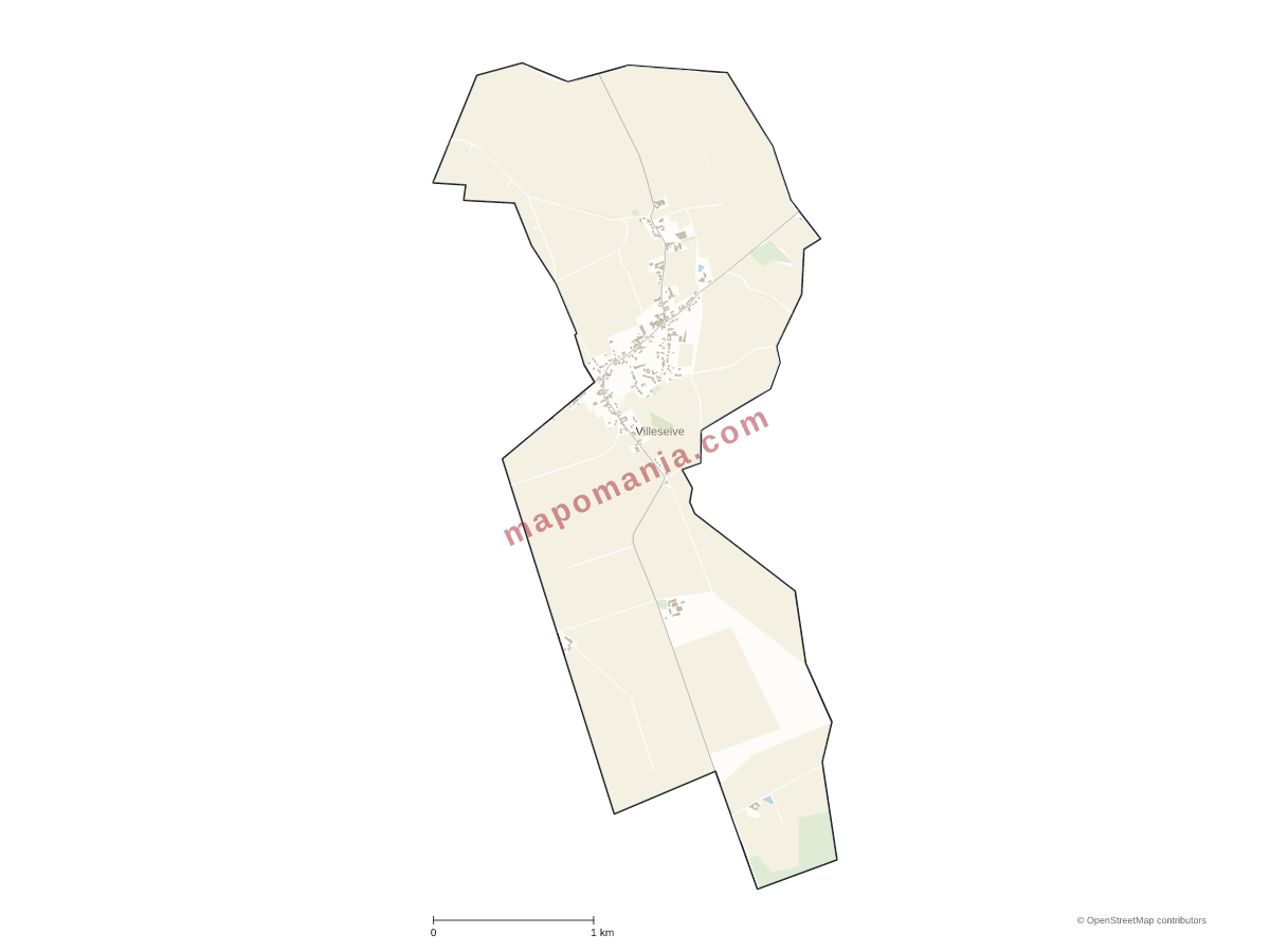 Carte de Villeselve à personnaliser