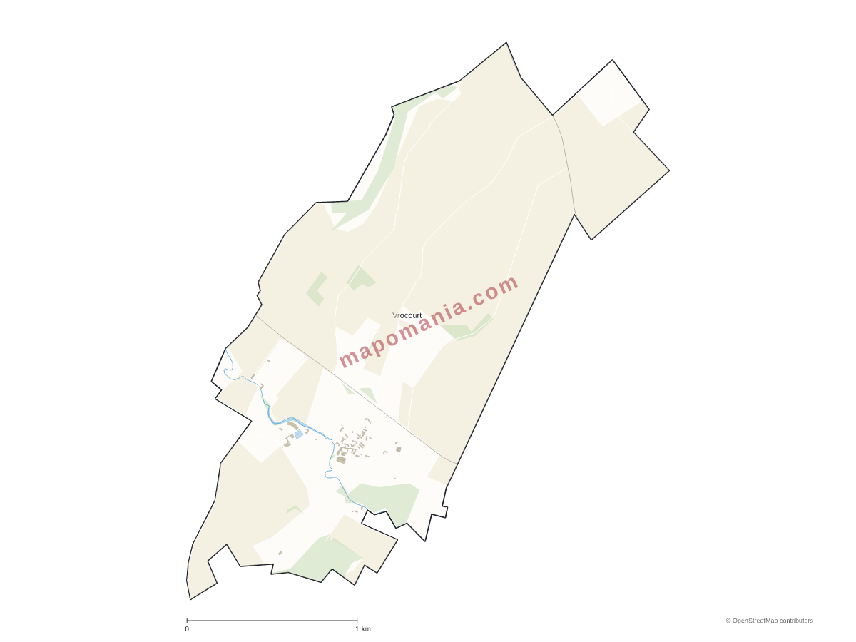 Carte de Vrocourt à personnaliser