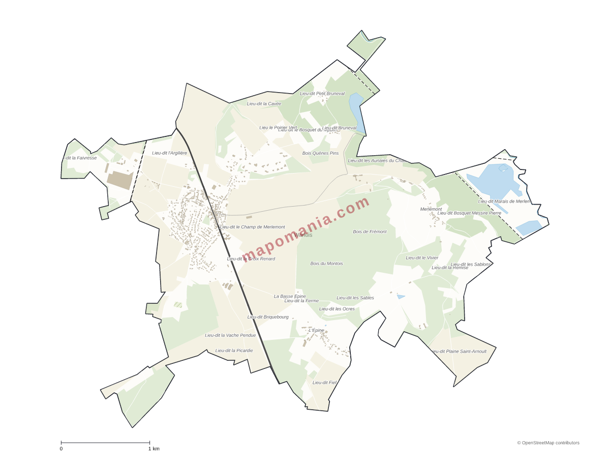 Carte de Warluis à personnaliser