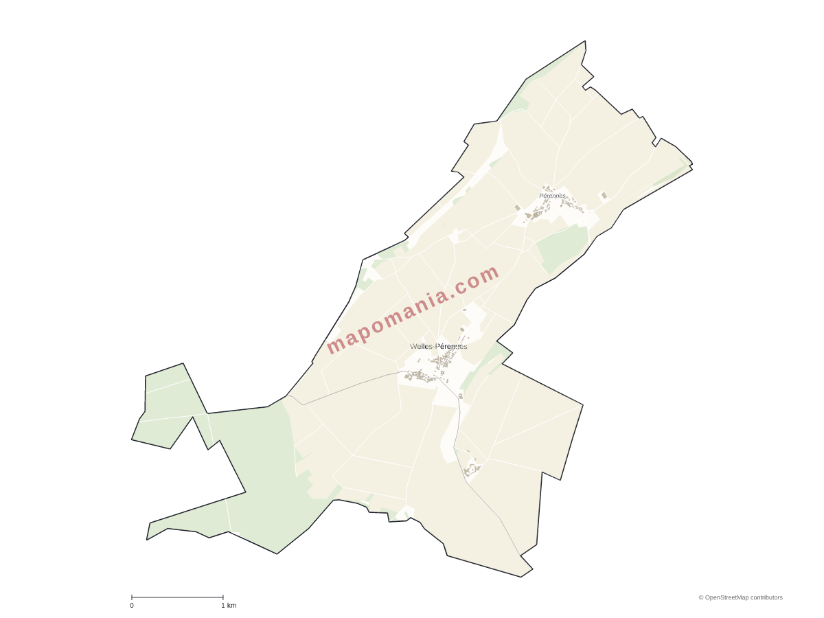 Carte de Welles-Pérennes à personnaliser